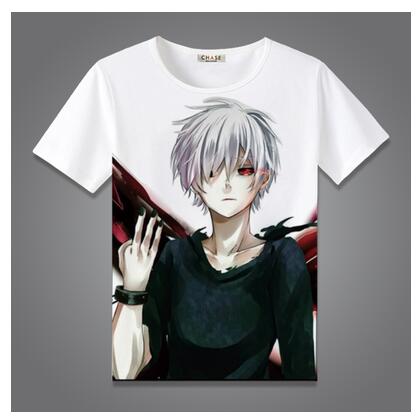 kaneki ken Anime Tokyo Ghoul Casual White T-shirts Men Women Short