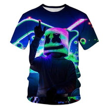 Load image into Gallery viewer, 2020 fashion new trend 3D new T-shirt lightens star design trend funny marshmallow new T-shirt cartoon marshmallow horror movie
