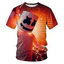 Load image into Gallery viewer, 2020 fashion new trend 3D new T-shirt lightens star design trend funny marshmallow new T-shirt cartoon marshmallow horror movie
